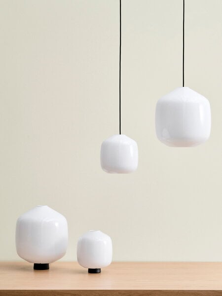 Pendant lamps, Buoy 200 pendant, soft black cord, White