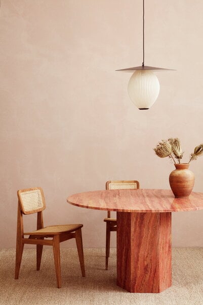 Ruokapöydät, Epic ruokapöytä, pyöreä, 130 cm, punainen travertiini, Punainen