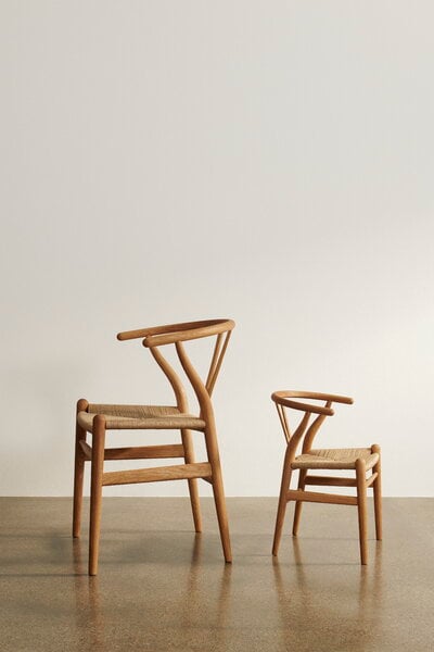 Dining chairs, CH24 Wishbone chair, oiled oak - natural cord, Natural