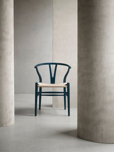 Ruokapöydän tuolit, CH24 Wishbone tuoli, soft North Sea - paperinaru, Luonnonvärinen