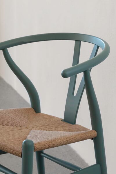Chaises de salle à manger, Chaise CH24 Wishbone, étain doux - corde naturelle, Naturel