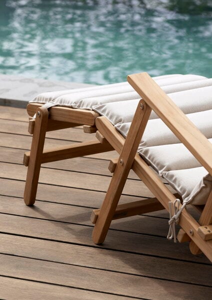 Sdraio e daybed, Sedia a sdraio BM5565 con poggiapiedi e cuscino, teak - Heritage Papyrus 1, Bianco Sdraio e daybed, Sedia a sdraio BM5565 con poggiapiedi e cuscino, teak - Heritage Papyrus 1, Bianco