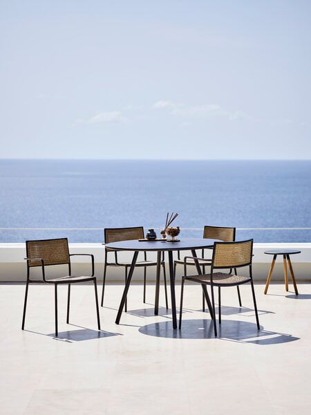 Terrassenstühle, Less Sessel, stapelbar, Grau - Französisches Geflecht Natur, Grau