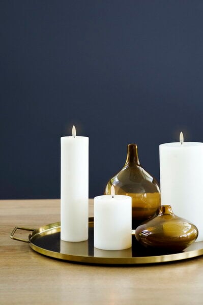 Candles, LED pillar candle, 10 x 20 cm, nordic white, White