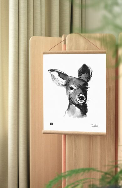 Posters, Charming deer poster, 30 x 40 cm, Black & white