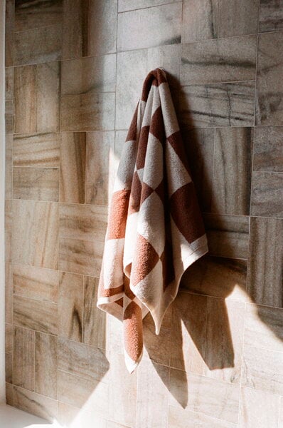 Bath towels, Check bath towel, cappuccino, Brown