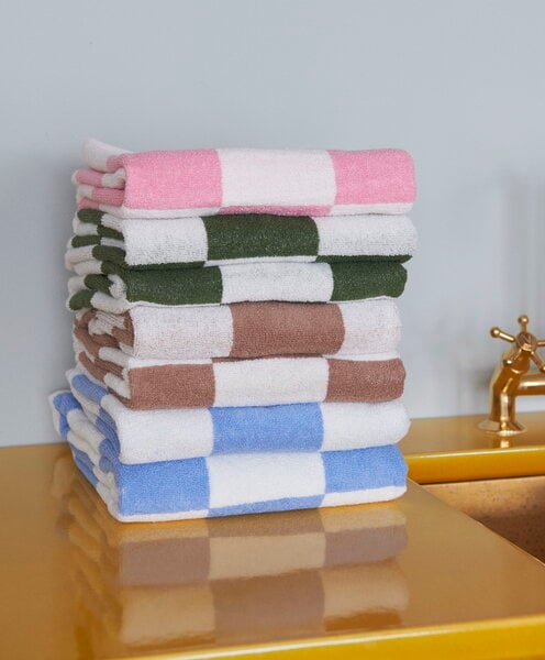 Hand towels & washcloths, Check hand towel, matcha, Green