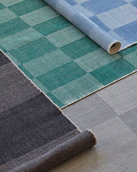 Wool rugs, Check rug, grey, Gray