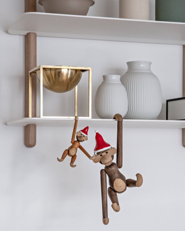 Figurines, Bonnet du père Noël pour Wooden Monkey, mini, Rouge