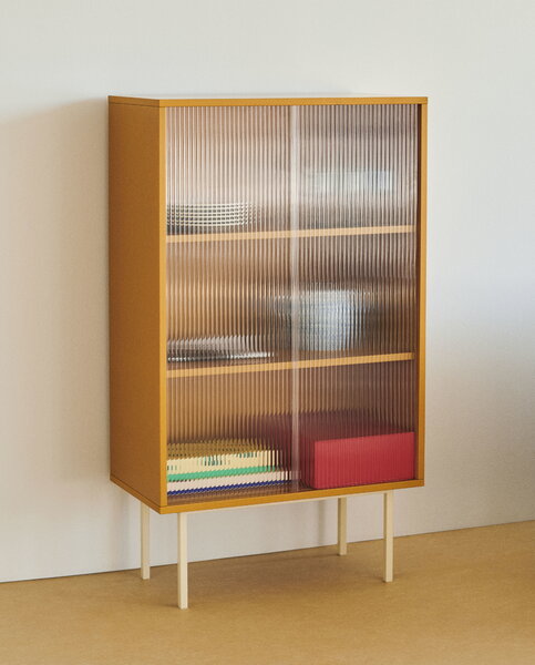HAY Colour Cabinet kaappi lasiovilla, korkea, keltainen | Finnish ...