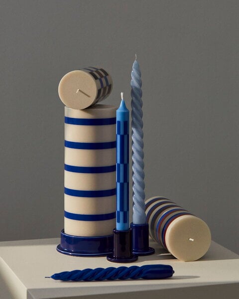 Candles, Column candle, S, off-white - brown - black - blue, White