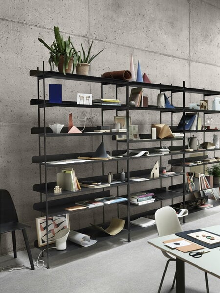 Shelving units, Compile shelf, Configuration 8, black, Black