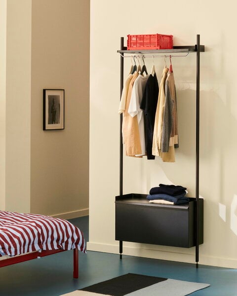 Scaffali modulari, Armadio Pier System 1001, 1 colonna, PS black, Nero