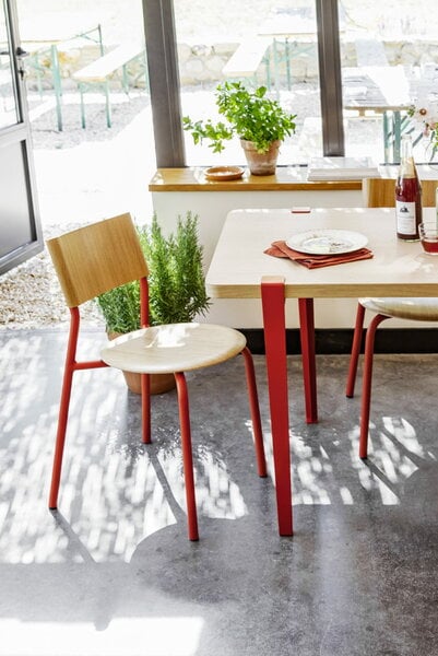 Tavoli da pranzo, Gamba del tavolo 75 cm, set di 1, terracotta, Rosso