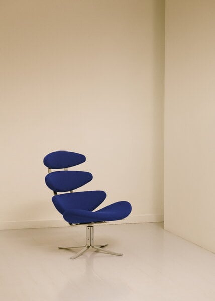 Poltrone, Sedia Corona, acciaio spazzolato - Vidar 676, Blu