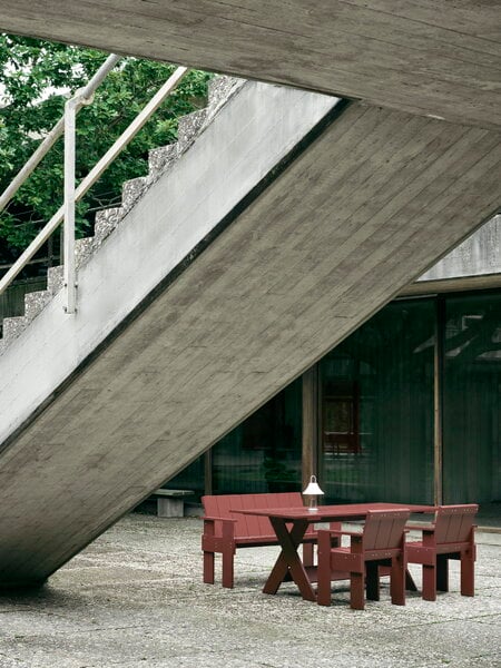 Tables de jardin, Table à manger Crate, 230 cm, oxyde de fer rouge, Rouge