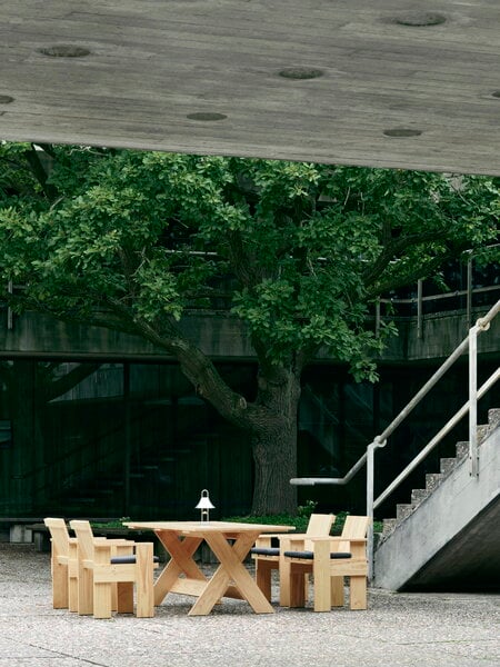 Terassipöydät, Crate ruokapöytä, 180 cm, lakattu mänty, Luonnonvärinen