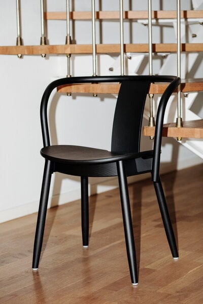 Dining chairs, Icha chair, black stained beech, Black