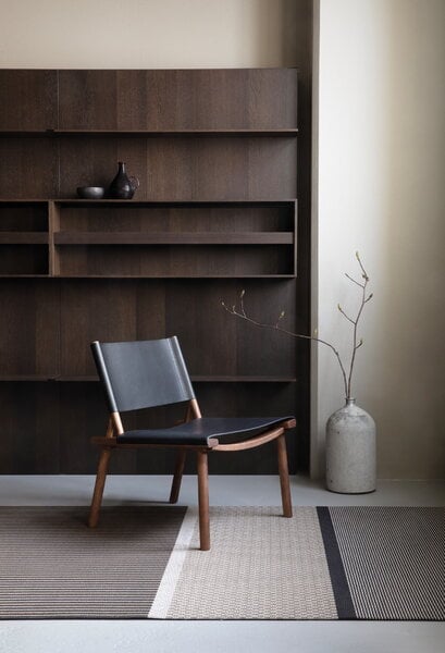 Armchairs & lounge chairs, December lounge chair, lacquered smoked oak - black leather, Black