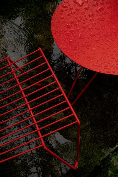 Tavoli da patio, Tavolino Tio, 60 cm, basso, rosso puro, Rosso