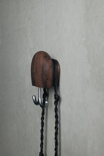 Wall hooks, Hercule wall hook, oiled walnut, Brown