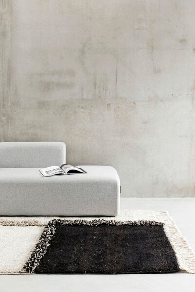 Wool rugs, E-1027 rug, knotted, black - brown - off white, Multicolour
