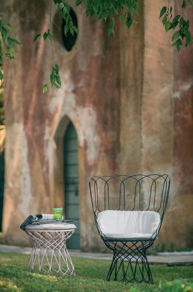 Patio chairs, Re-Trouve stool/side table, matt white, White