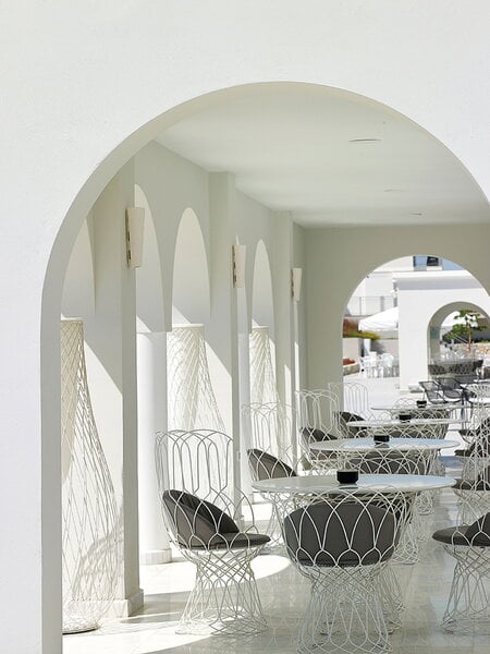 Tavoli da patio, Tavolo Re-Trouve 105 cm, bianco opaco, Bianco