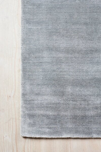 Wollteppiche, Earth Bamboo Teppich, Betongrau, Grau