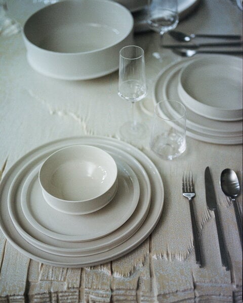 Plates, Dune dinner plate, M, 28 cm, alabaster, White
