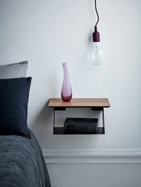 Wall shelves, Edgy Wood shelf, black - walnut, Natural