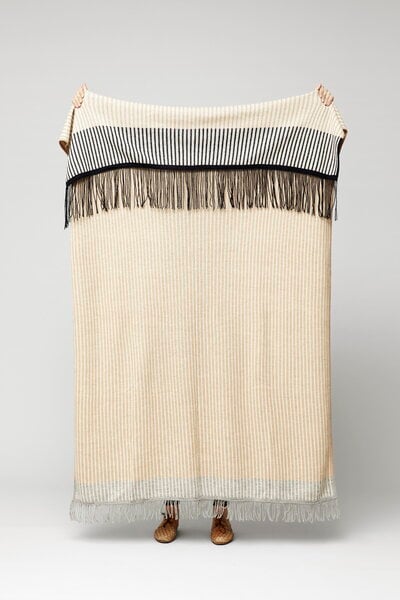 Blankets, Aymara plaid, 190 x 130 cm, pattern Stripes, Beige
