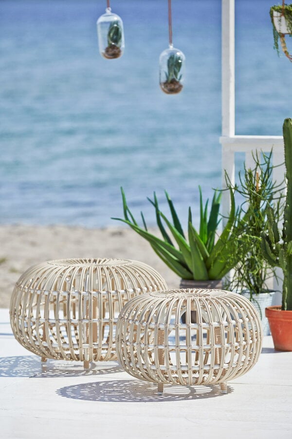 Sedie da patio, Pouf Franco Albini Exterior, grande, bianco, Bianco