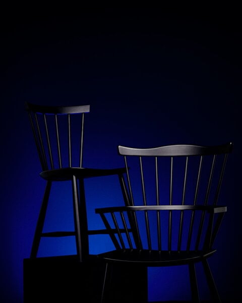 Dining chairs, J52B chair, black, Black
