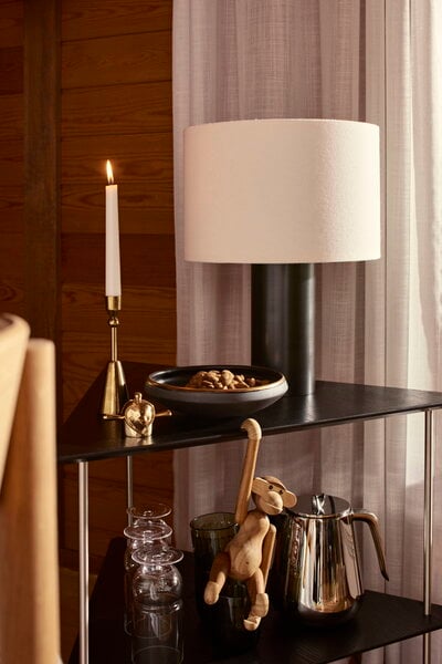 Lighting, Gravity table lamp, small, black steel, Silver