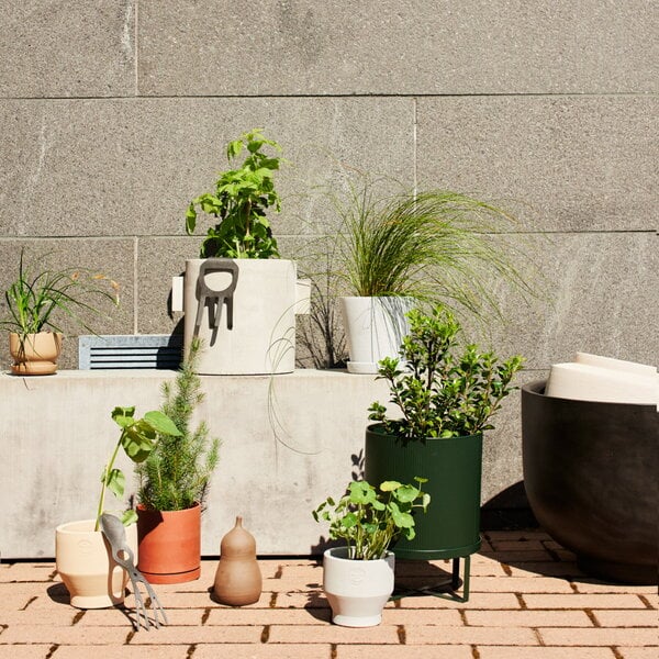 Outdoor planters & plant pots, Bau pot, large, dark green, Green