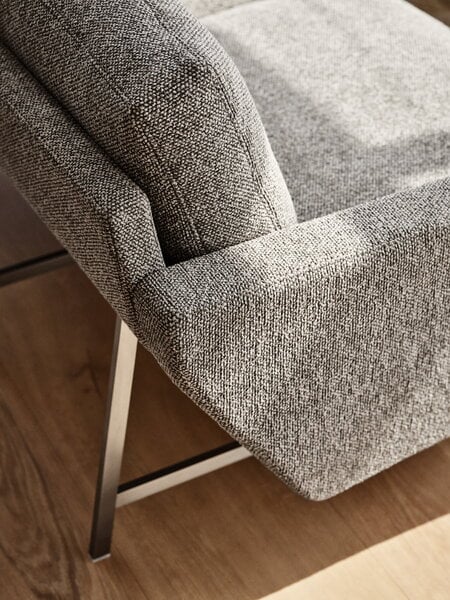 Sofas, PL114 Lissoni corner sofa, left, matt polished steel - Moss 015, Gray