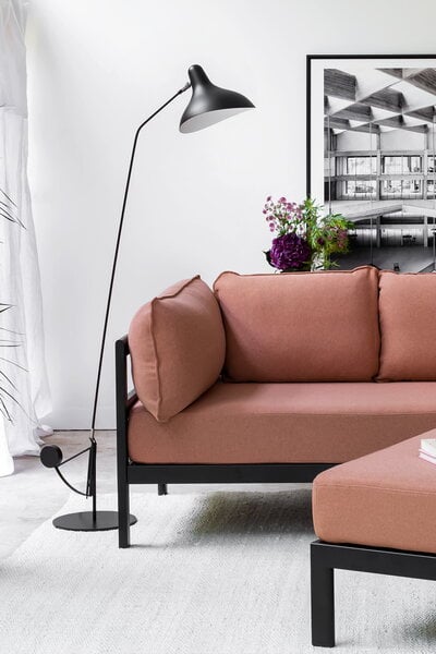 Sofas und Liegen, Easy 3-Sitzer-Sofa, Graphitschwarz - Vintage-Rosa, Rosa