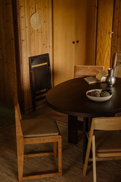 Dining chairs, Folding Flat Chair, warm brown birch, Brown