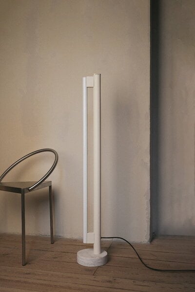 Lampade da terra, Lampada da terra Eiffel Single, 100 cm, crema, Bianco
