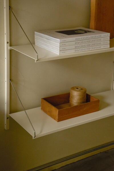 Étagères murales, Étagère murale avec bureau Shelf Library H1852, blanc chaud, Blanc