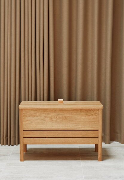 Benches, A Line storage bench, 68 cm, oak, Natural