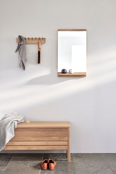 Wall mirrors, Rim wall mirror, white oiled oak, Natural