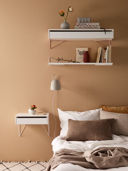 Wall shelves, Pythagoras drawer, L, white, White