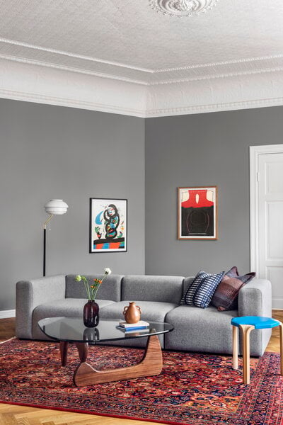 Sofas, Mags 3-seater sofa, Comb.1 high armrest, Hallingdal 130, Gray