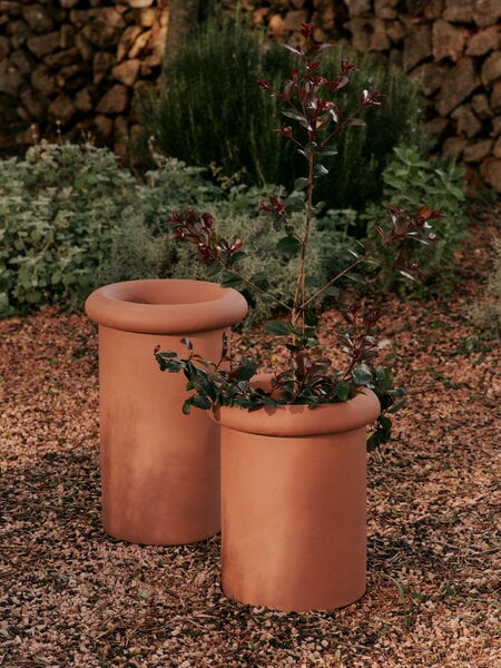 Planters & Plant pots, Rollo pot, small, h. 36 cm, terracotta, Brown