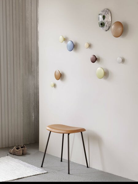 Wall hooks, Dots Wood coat hook, pale blue, Blue