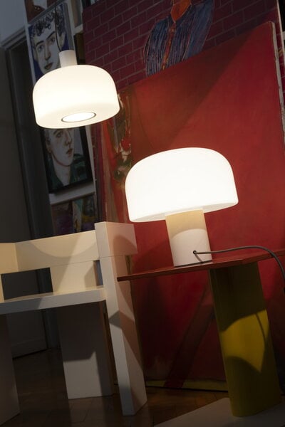 Lampade a sospensione, Lampada a sospensione Bellhop Glass S1, bianco, Bianco