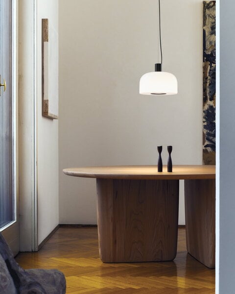 Lampade a sospensione, Lampada a sospensione Bellhop Glass S1, cioko, Bianco