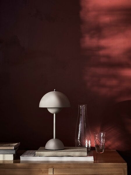 Lighting, Flowerpot VP9 portable table lamp, matt light grey, Gray